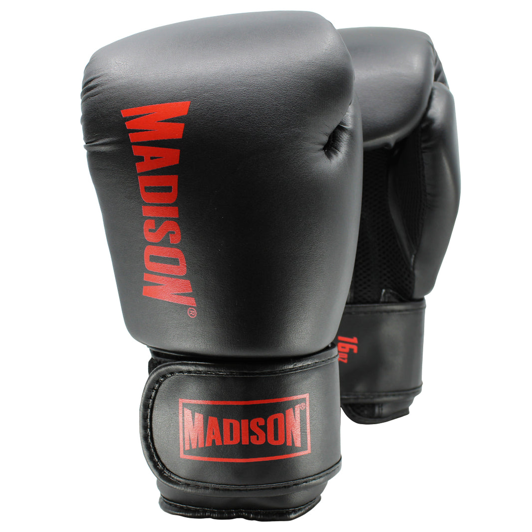 Fighting Fit Boxing Gloves Black/Red Madison Sport